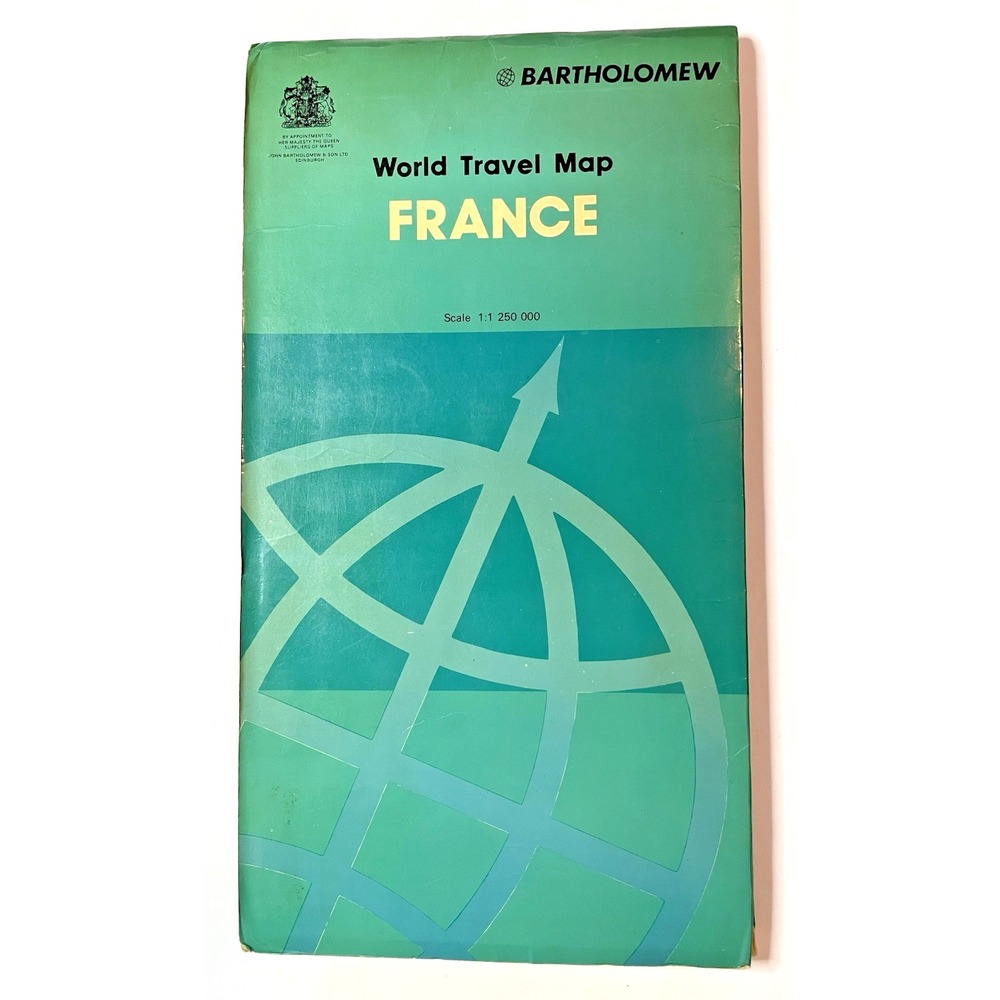 World Travel Map Wall Map France Vintage 1977 Bartholomew & Son